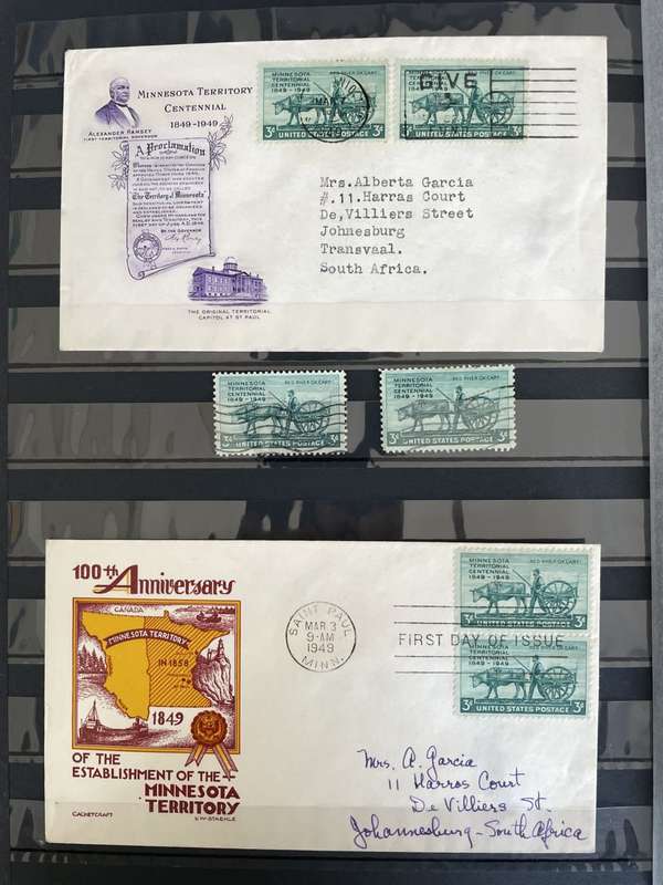USA - 1949-1950 good selection of used stamps and first day covers (5 photos)